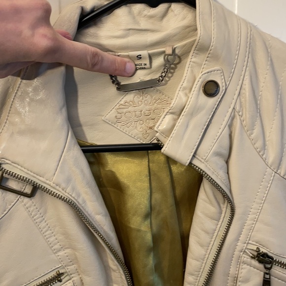 Beige faux leather jacket - Picture 2 of 8